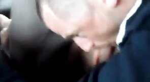 Old-Young Blowjob in a Taxi