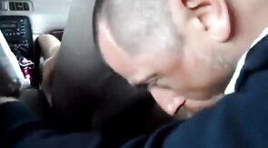 Old-Young Blowjob in a Taxi