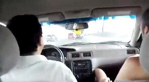 Old-Young Blowjob in a Taxi