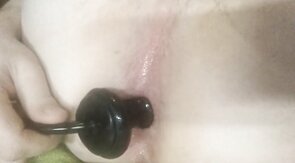 Inflatable Dildo Fun: Gaping Twink Plays and Cums