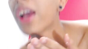 Twink Latino Wanks and Eats Cum on Webcam