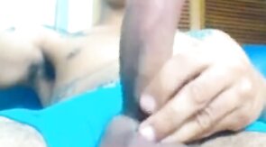 Big-Cock Latin Twink Shows Off on Webcam