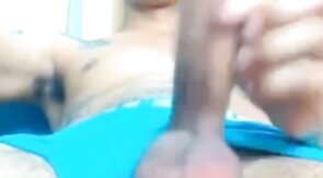 Big-Cock Latin Twink Shows Off on Webcam