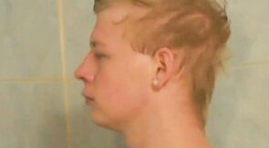 2 Twinks' Cockfight in the Shower Caught on Voyeur Cam