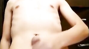 Bleached-Hair Asian Twink Jacks Off on Cam