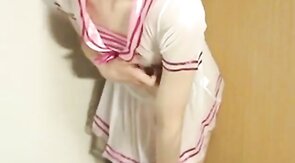 Asian Crossdresser Mikazuki Masturbates