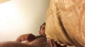 Muscular Blue-Eyed Hunk Masturbates with Pillow