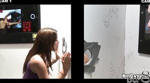 Fooled str8 guy got blowjob in gloryhole