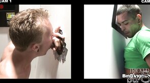 Fooled str8 guy got blowjob in gloryhole