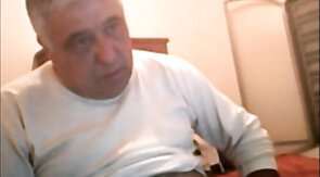 Silver Bear Daddy Mario Stroking on Webcam