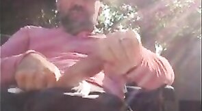 Outdoor Masturbation: He Strokes It in the Garden