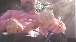 Outdoor Masturbation: He Strokes It in the Garden