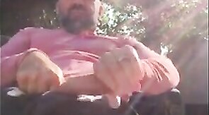 Outdoor Masturbation: He Strokes It in the Garden