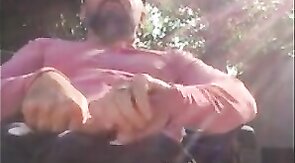 Outdoor Masturbation: He Strokes It in the Garden