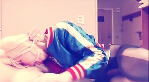 Harley Quinn Crossdresser Blowjob and Swallow