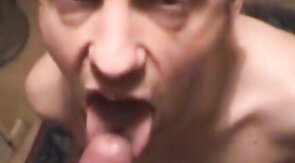 Older Neighbor Enjoys Sucking My Big Cock