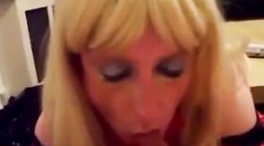 Submissive Crossdresser's Blowjob Training