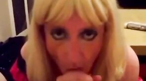 Submissive Crossdresser's Blowjob Training