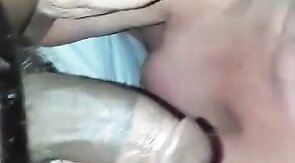 Crossdresser with Nice Titties Sucks a BBC
