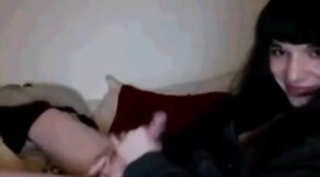 Self-Sucking Crossdresser Blasts Cum in Mouth