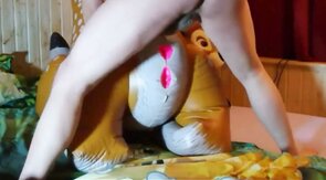 Inflatable Deer Toy Fucks and Cums Inside