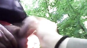 Grandpa Flashes His Cock Outdoors