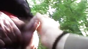 Grandpa Flashes His Cock Outdoors