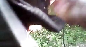 Grandpa Flashes His Cock Outdoors