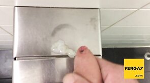 Public Restroom Handjob and Masturbation Compilation
