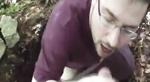 Bear Cub Blows a Load in His Mouth and Swallows