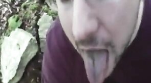 Bear Cub Blows a Load in His Mouth and Swallows