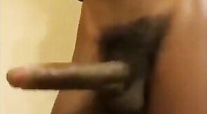 Black Amateur Twink Shows His Big Cock