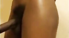 Black Amateur Twink Shows His Big Cock