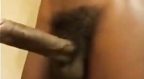 Black Amateur Twink Shows His Big Cock