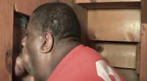 Big White Cock Feeds Black Man With Big Lips
