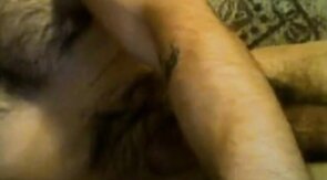Uncut Latino Plays with His Big Dick and Cums Inside His Foreskin
