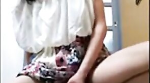 Asian Crossdresser Masturbates with Sex Toy