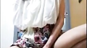 Asian Crossdresser Masturbates with Sex Toy