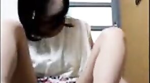 Asian Crossdresser Masturbates with Sex Toy