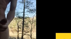 Outdoor Twink Masturbating in the Woods