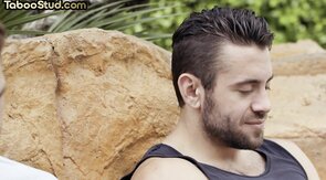 Horny stud assfucked by muscled DILF