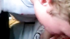 Sucking my buddy's cock in the car, he cums in my mouth - amateur video