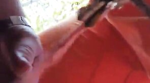 Bearded Daddy Sucks Outdoors