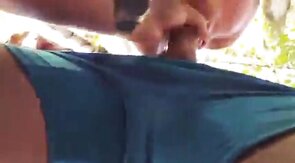 Bearded Daddy Sucks Outdoors