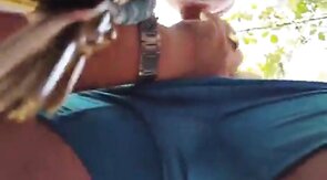 Bearded Daddy Sucks Outdoors