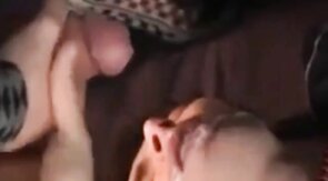 Bareback Gangbang Twink Gets Mouthful of Cum