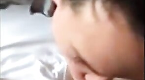 Amateur Interracial: Sucking 9 Inches of Black Cock