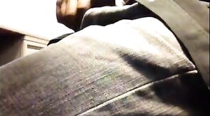 Black Cubicle Masturbation: Caught Jerking Off by Coworker