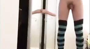 Asian Crossdresser Schoolgirl Anal Fun