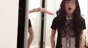 Asian Crossdresser Schoolgirl Anal Fun
